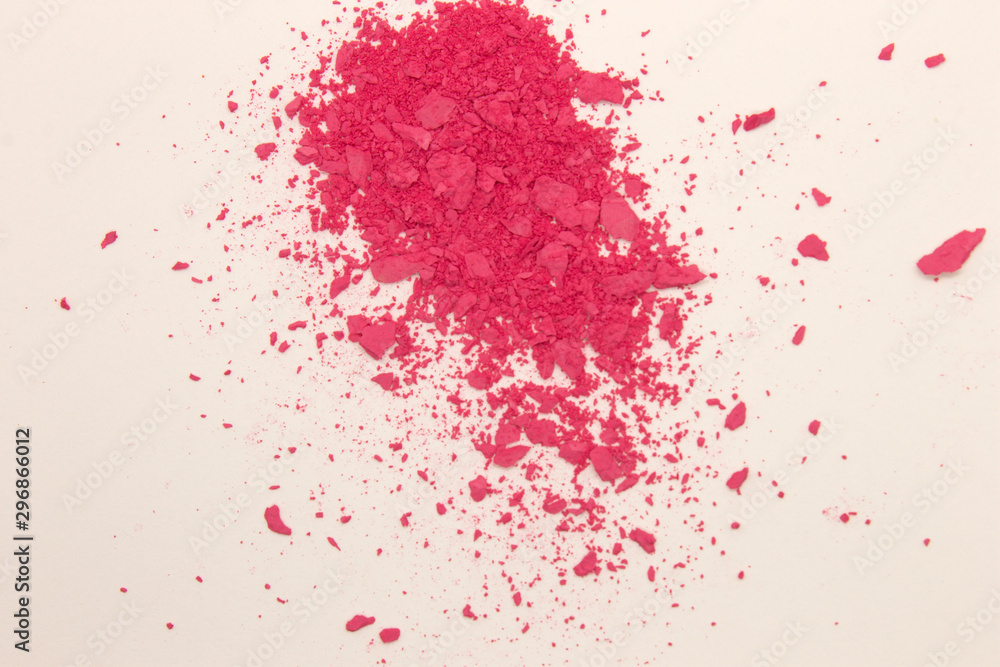This is a photograph of Fuschia Pink powder Blusher isolated on a White background