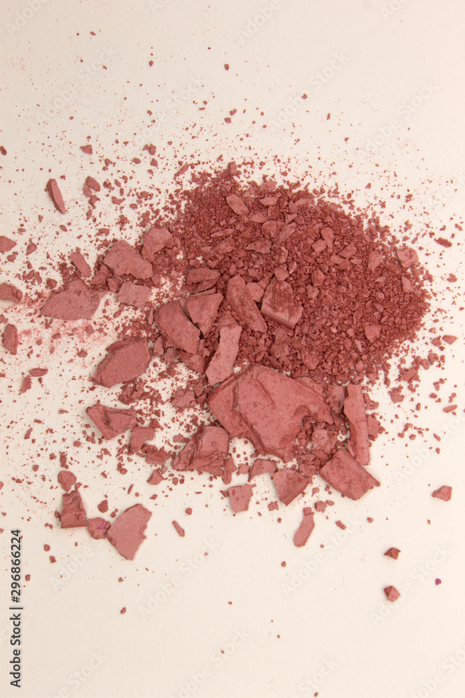 This is a photograph of Rose Pink powder Blusher isolated on a White background