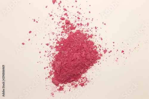 This is a photograph of Pink powder Blusher isolated on a White background