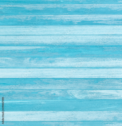 Blue wood wall plank texture or background.