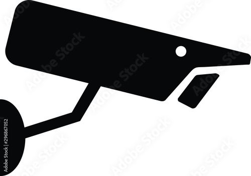 Illustration of video surveillance and cctv camera icon on white background