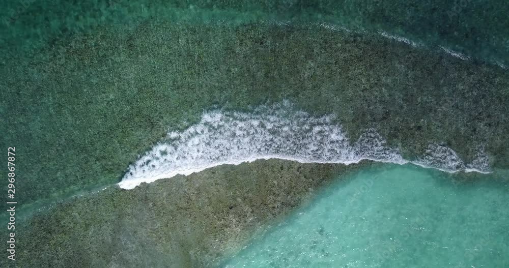 Ocean waves washing sand coastline on a beautiful top view green wallpaper in Dilumacad island, Philippines Ocean waves washing sand coastline on a beautiful top view green wallpaper in Dilumacad island, Philippines