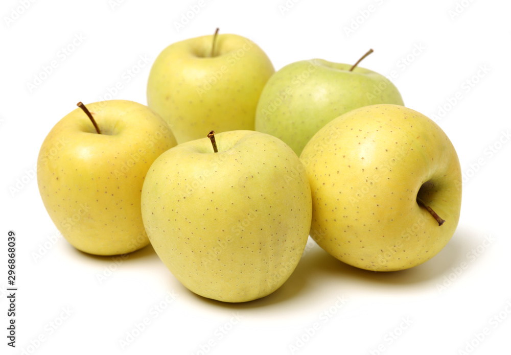 yellow apple isolated on white background 