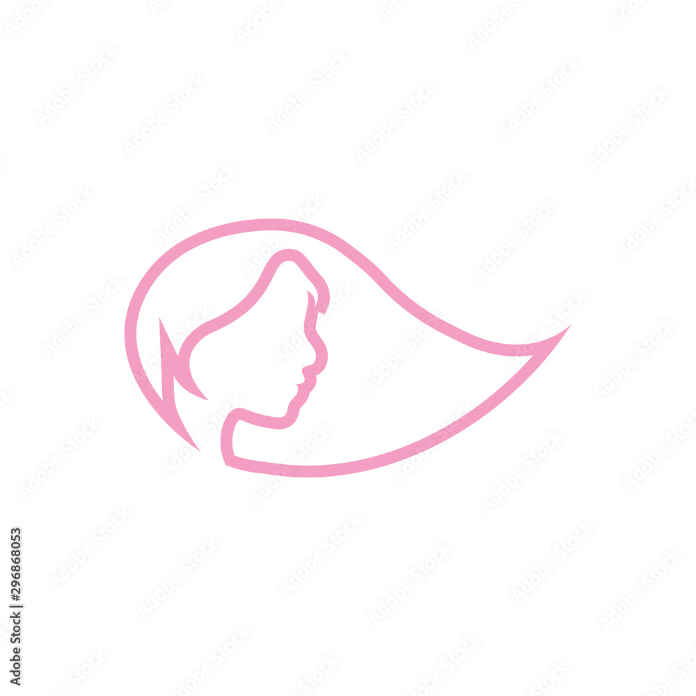 face women logo design template illustration