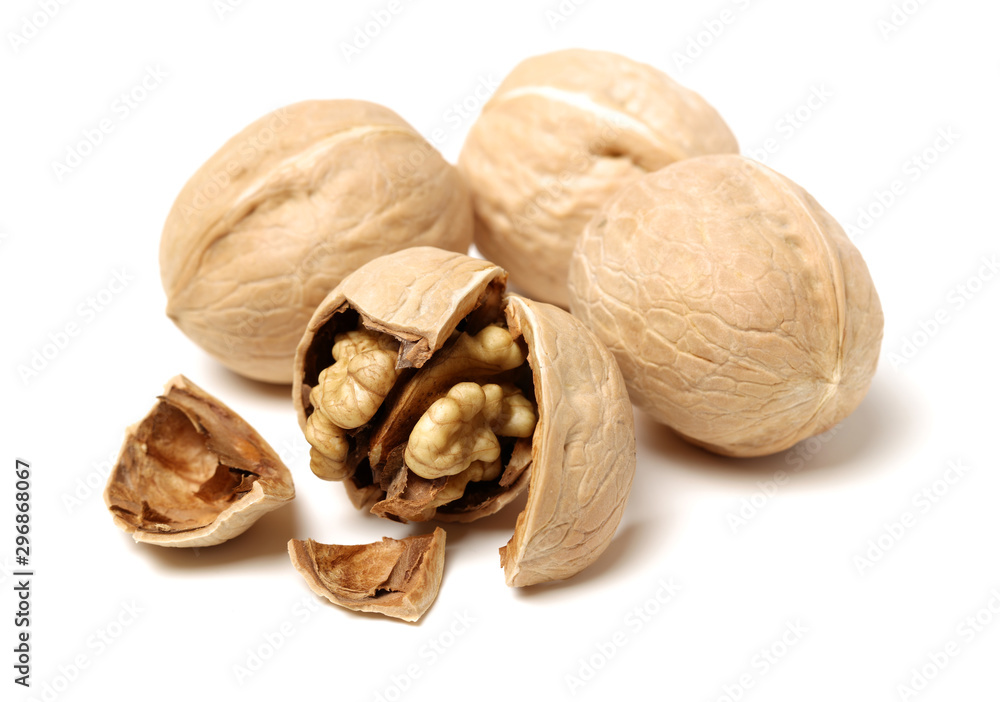 walnuts on a white background walnuts on a white background