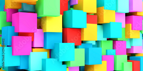Abstract Background of Colored Cubes