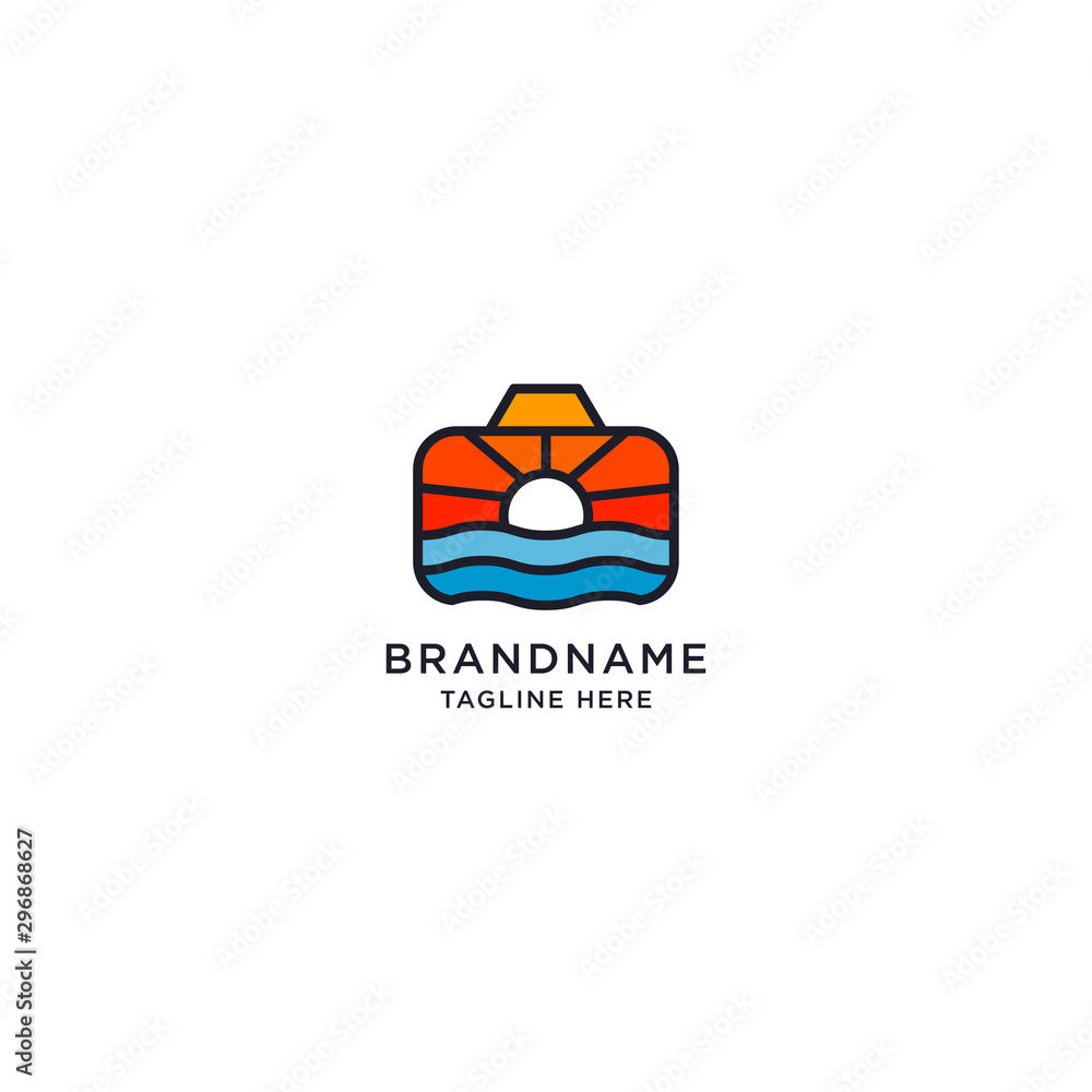 Sunset Photography Logo Icon Design Template Vector Illustration Sunset Photography Logo Icon Design Template Vector Illustration