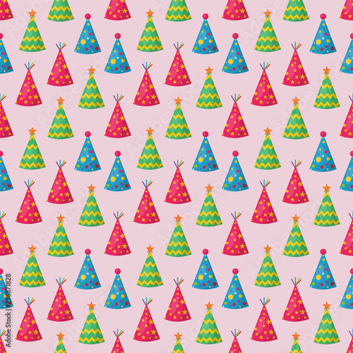 triangle party hat seamless pattern vector illustration background 