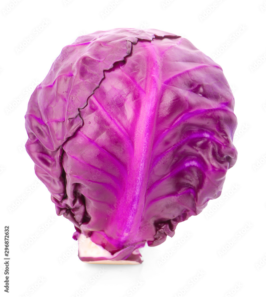 Red cabbage one slice isolated on white background Red cabbage one slice isolated on white background
