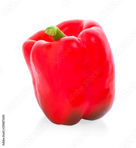 one sweet bell pepper isolated on white background photo