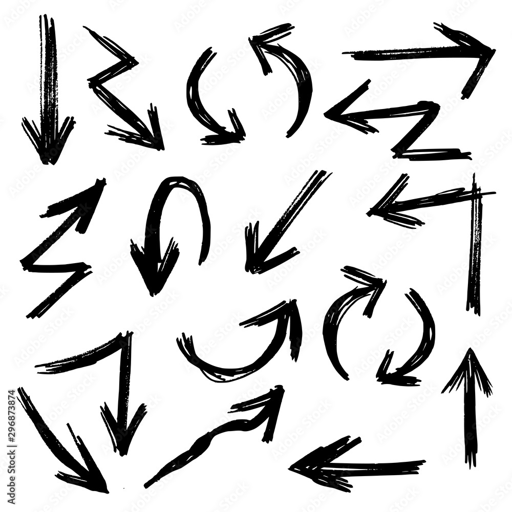 illustration hand drawn of vector Arrow Set ,doodle style. illustration hand drawn of vector Arrow Set ,doodle style.