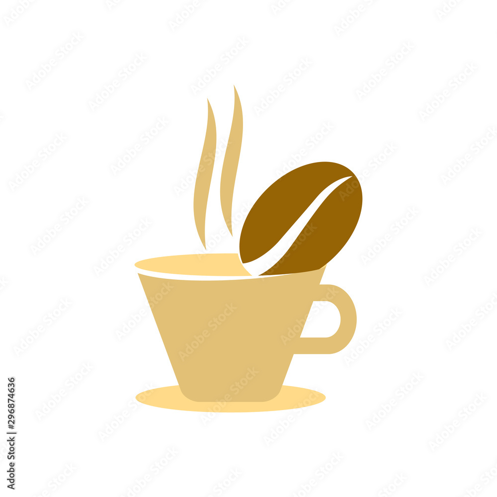 Coffee Logo Cup Bean Template Vector Icon Design Isolated Coffee Logo Cup Bean Template Vector Icon Design Isolated