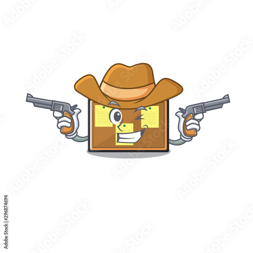Cowboy bulletin board with the cartoon shape