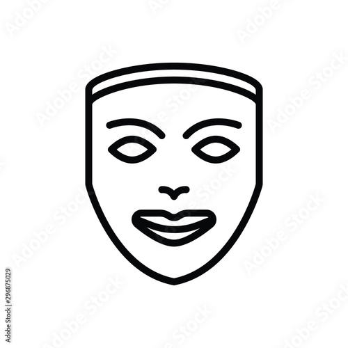 Black line icon for mask 