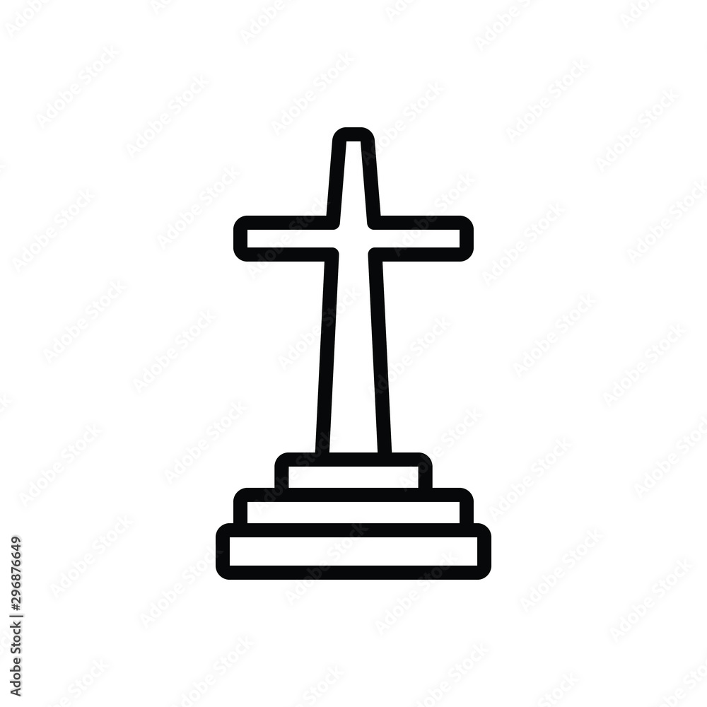 Black line icon for catholic 