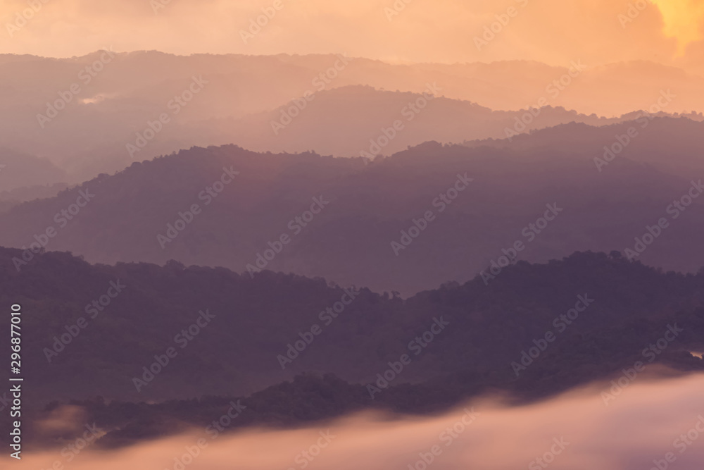 Mountains and fog, Soft focus for the background Mountains and fog, Soft focus for the background