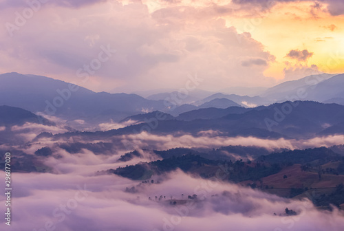 Mountains and fog, Soft focus for the background 