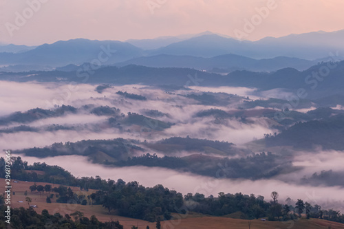 Mountains and fog, Soft focus for the background  © Teerayuth