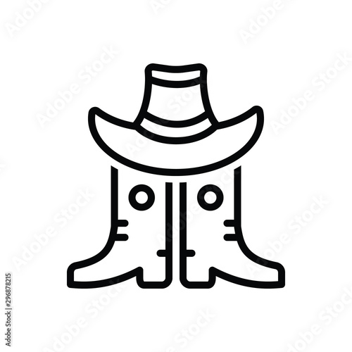 Black line icon for western 