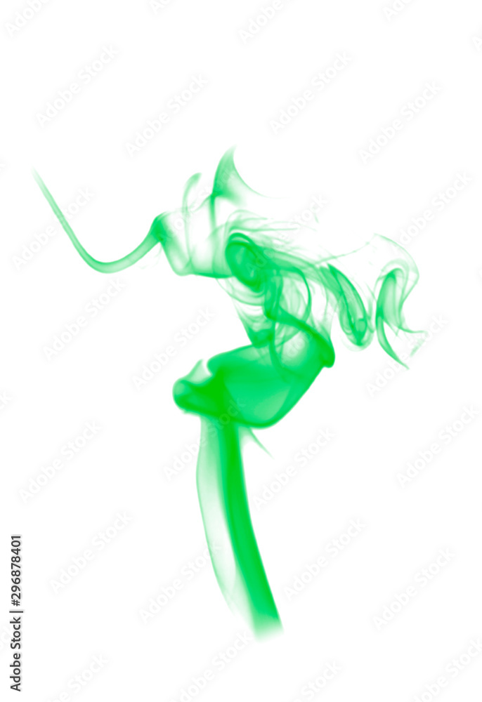 Fototapeta premium Green smoke brush. Green smoke background