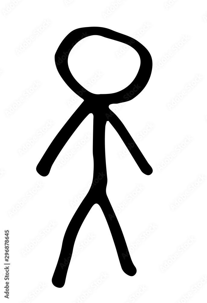 Stickman on white backdrop Stock Illustration