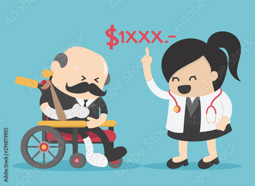 old businessman with no money to pay for medical expenses in an emergency