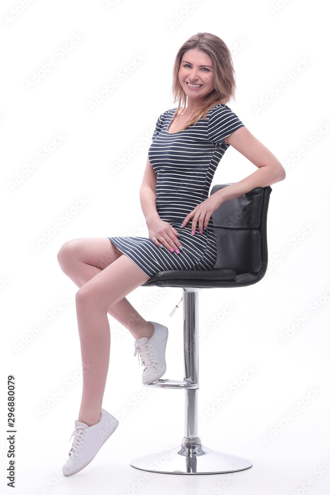 smiling young woman with smartphone . isolated on white smiling young woman with smartphone . isolated on white