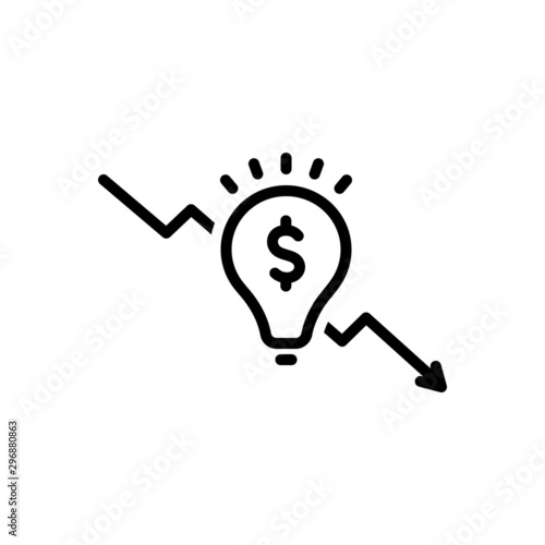 Black line icon for tendency 