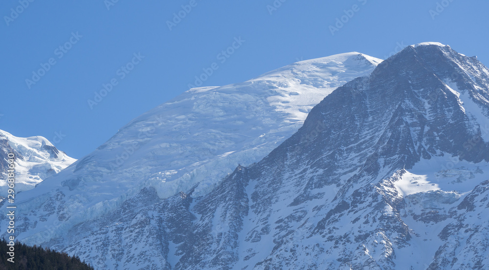 Amazing close up to the perennial glaciers of the Mont Blanc range on the French side. Ice and fresh snow. Wonderful landscape Amazing close up to the perennial glaciers of the Mont Blanc range on the French side. Ice and fresh snow. Wonderful landscape