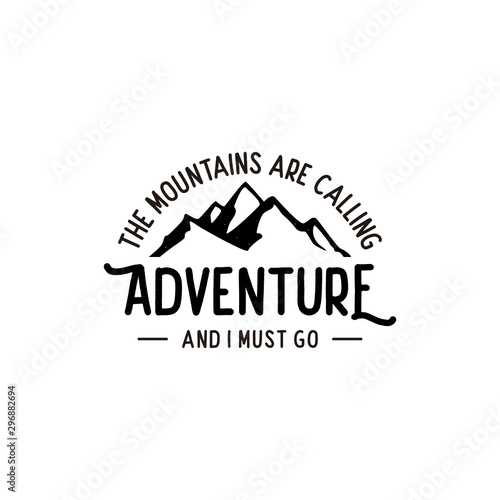 Mountain Hipster Adventure logo design inspiration. Vector illustration