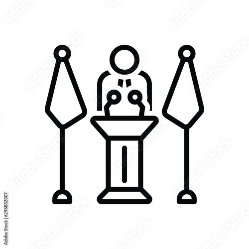 Black line icon for mayor 