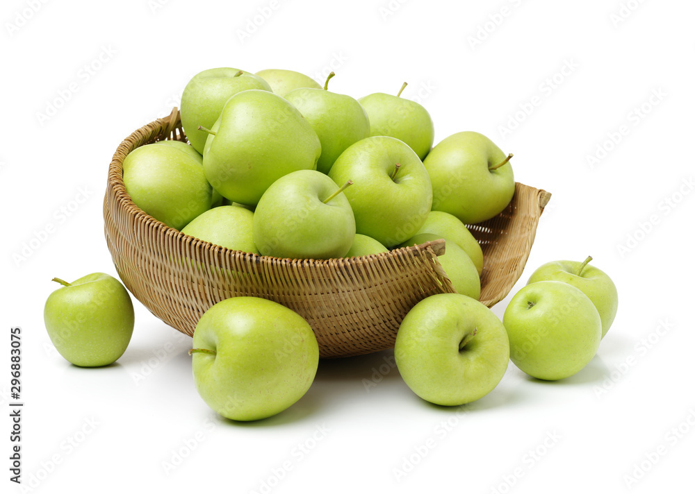 Green apple isolated on white background Green apple isolated on white background