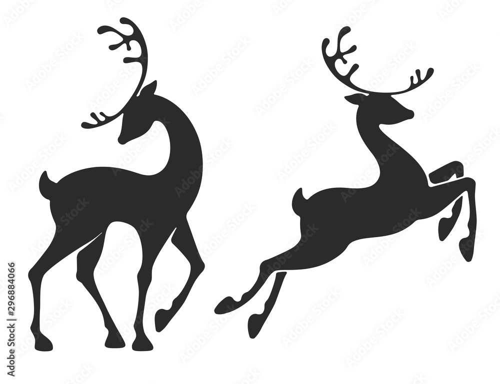 Standing Deer And Jumping Deer Standing Deer And Jumping Deer