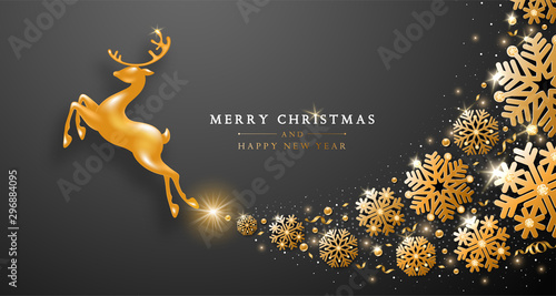 Festive Christmas And New Year Greeting Card