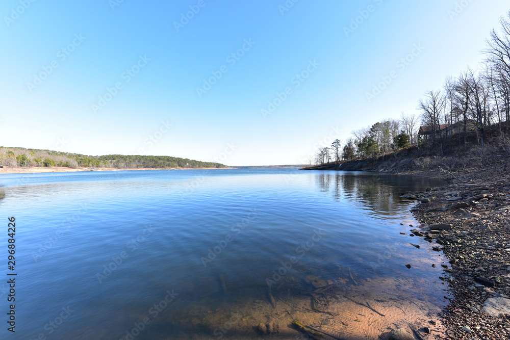 landscape with lake and mountains