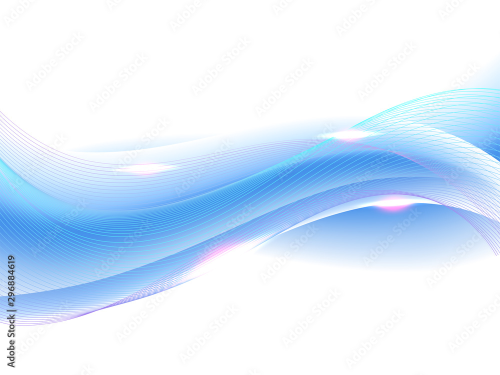 Abstract blue waves with lens flare effect. Abstract blue waves with lens flare effect.