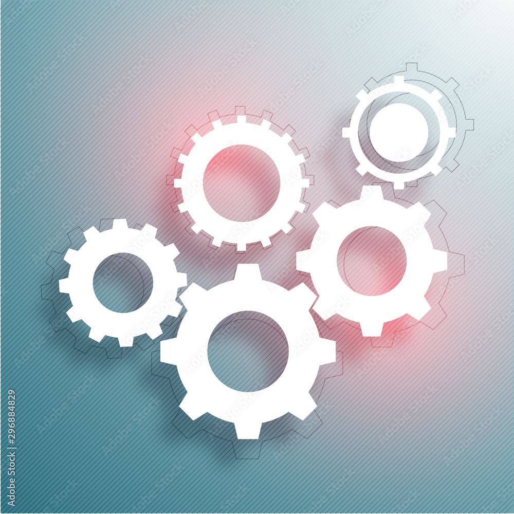 White gear icons on colorful abstract background. White gear icons on colorful abstract background.
