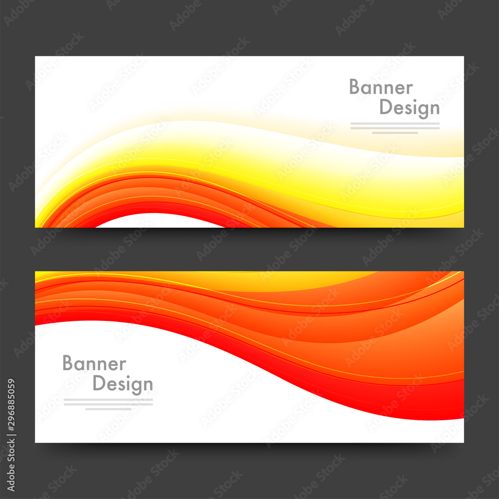 Fototapeta premium Website headers or banners design with waves.