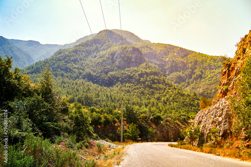 mountain view in Turkey. The area of the river dimcay in Alanya. Beautiful breathtaking mountain view photo