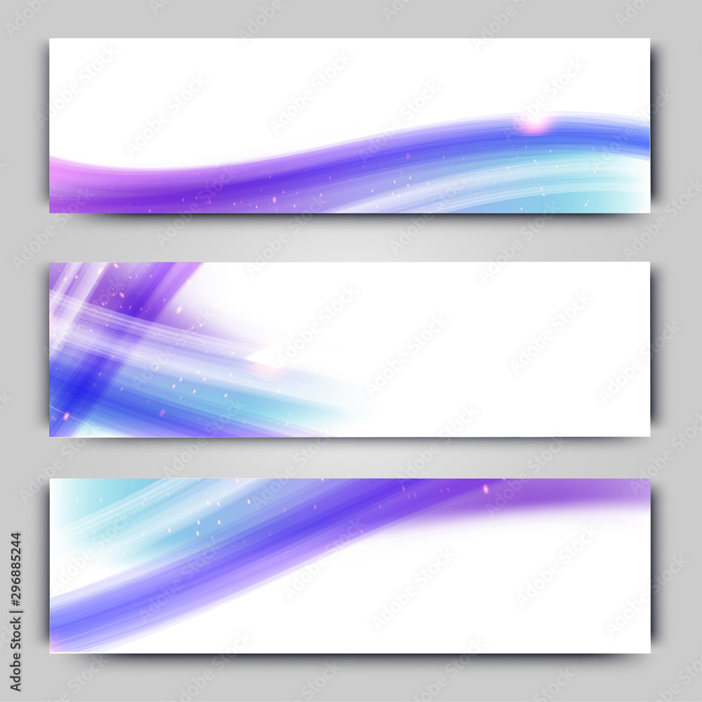 Website headers or banners set with waves. Website headers or banners set with waves.