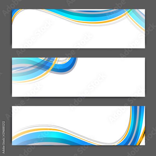 Website headers or banners with abstract waves.
