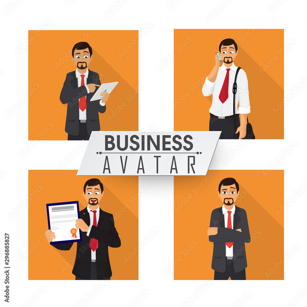 Set of four Business Avatar.