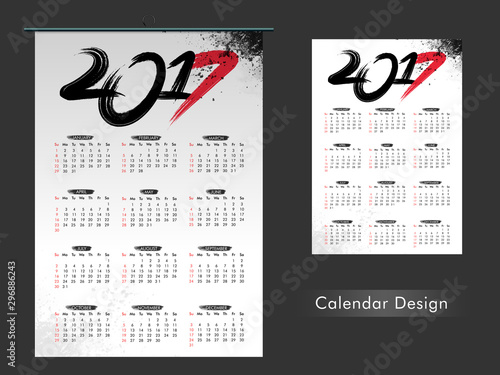 Yearly Calendar design of 2017.