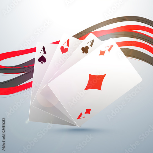 Ace Playing Cards with abstract waves.