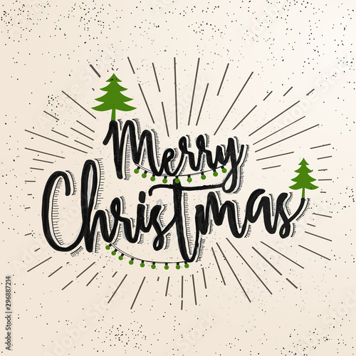 Merry Christmas lettering design.