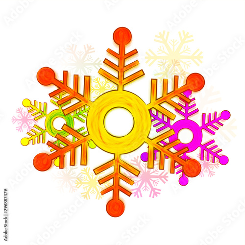 Colorful Snowflakes for Christmas celebration.