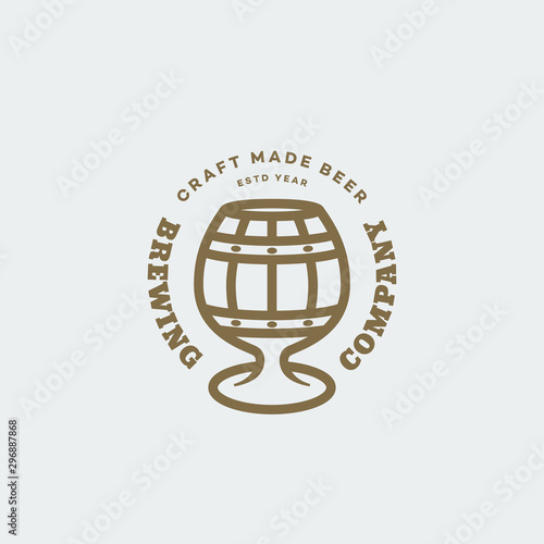 Barrel glass beer logo