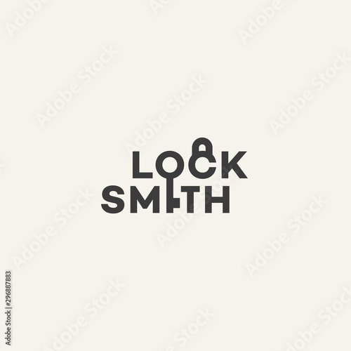 Locksmith lettering logo