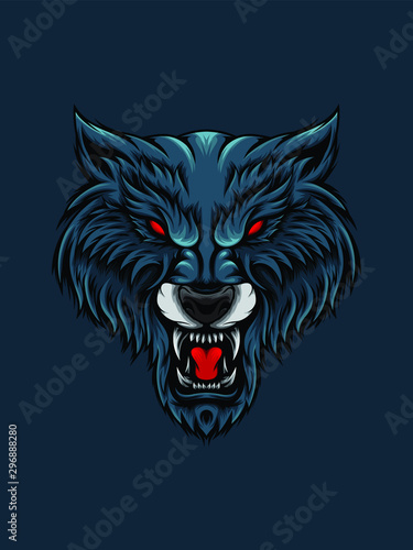 Wolf head vector illustration for logo, t-shirt or outerwear