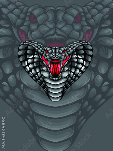 Vector Illustration of cobra head for logo, T-shirt or outerwear.